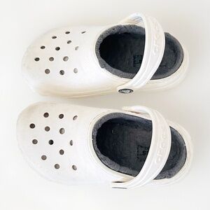 Crocs | Unisex Lined Toddler Girls Size  C10 Classic Clog White Slide Fur